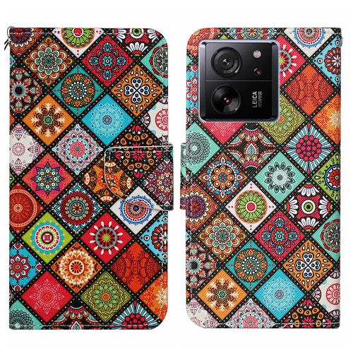 

For Xiaomi Redmi 13T Colored Drawing Pattern Leather Phone Case(Ethnic Style)