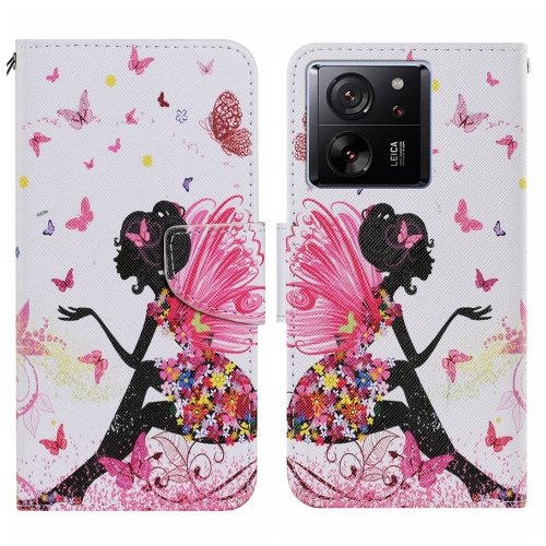 

For Xiaomi Redmi 13T Colored Drawing Pattern Leather Phone Case(Dancing Girl)