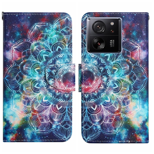 

For Xiaomi Redmi 13T Colored Drawing Pattern Leather Phone Case(Star Mandala)