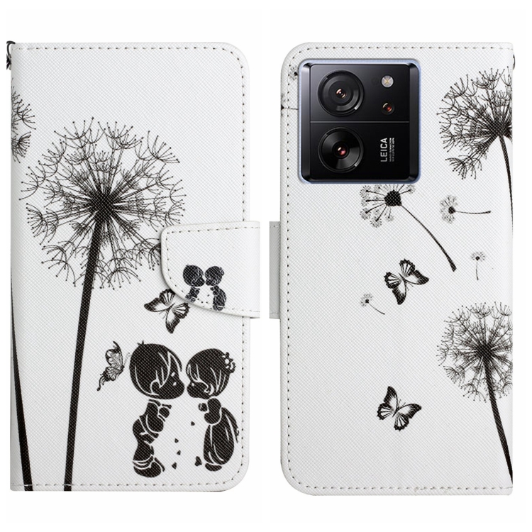 

For Xiaomi Redmi 13T Colored Drawing Pattern Leather Phone Case(Dandelion)