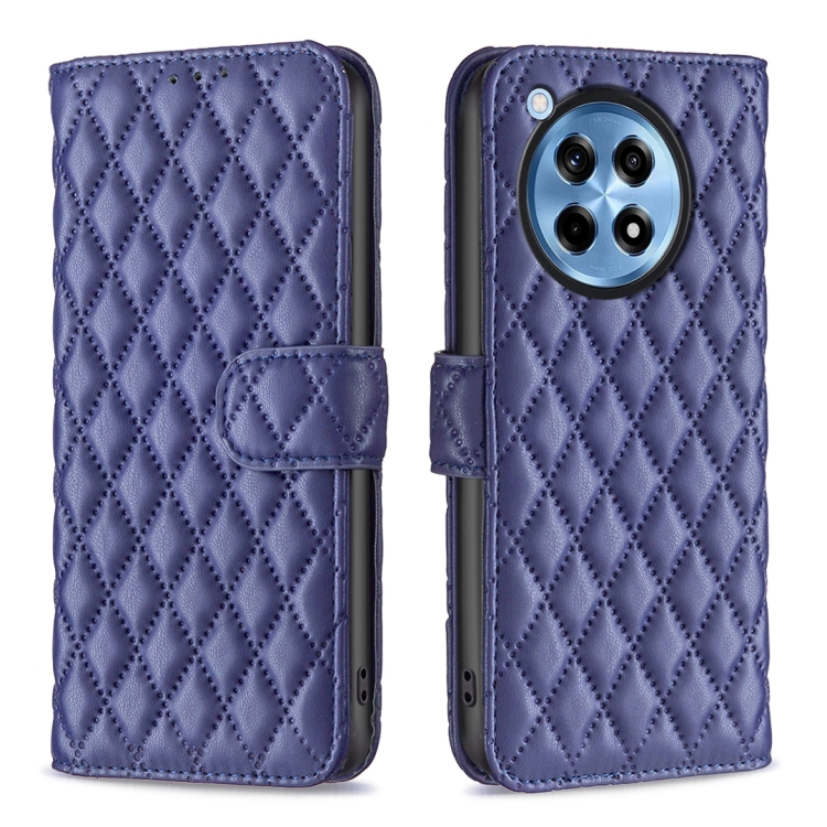 

For OnePlus 12R Diamond Lattice Wallet Flip Leather Phone Case(Blue)
