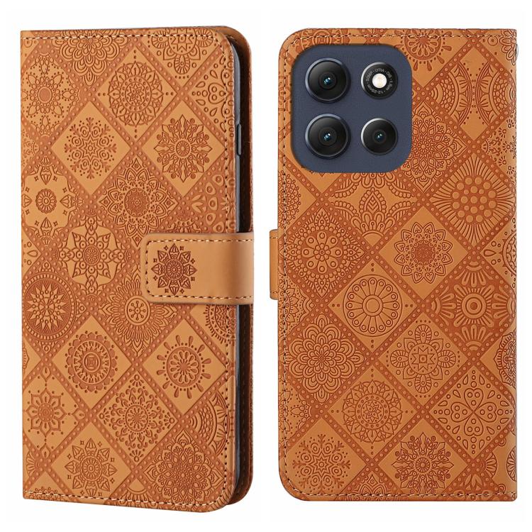 

For Motorola Moto G86 5G Ethnic Style Embossed Pattern Leather Phone Case(Brown)