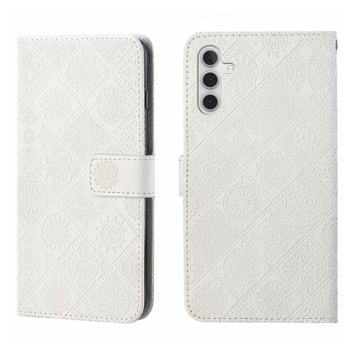 

For Samsung Galaxy A05S Ethnic Style Embossed Pattern Leather Phone Case(White)