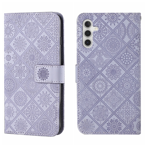 

For Samsung Galaxy S24+ 5G Ethnic Style Embossed Pattern Leather Phone Case(Purple)