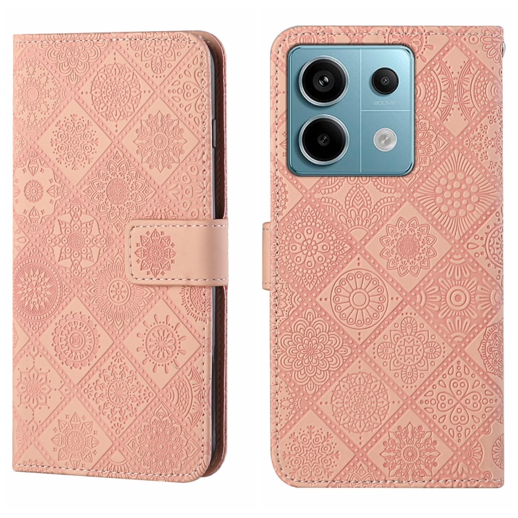 

For Xiaomi Redmi Note 13 Pro 5G Ethnic Style Embossed Pattern Leather Phone Case(Pink)
