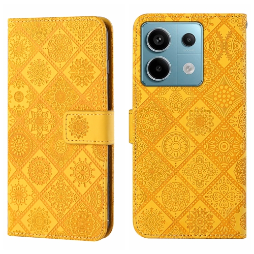 

For Xiaomi Redmi Note 13 Pro Ethnic Style Embossed Pattern Leather Phone Case(Yellow)