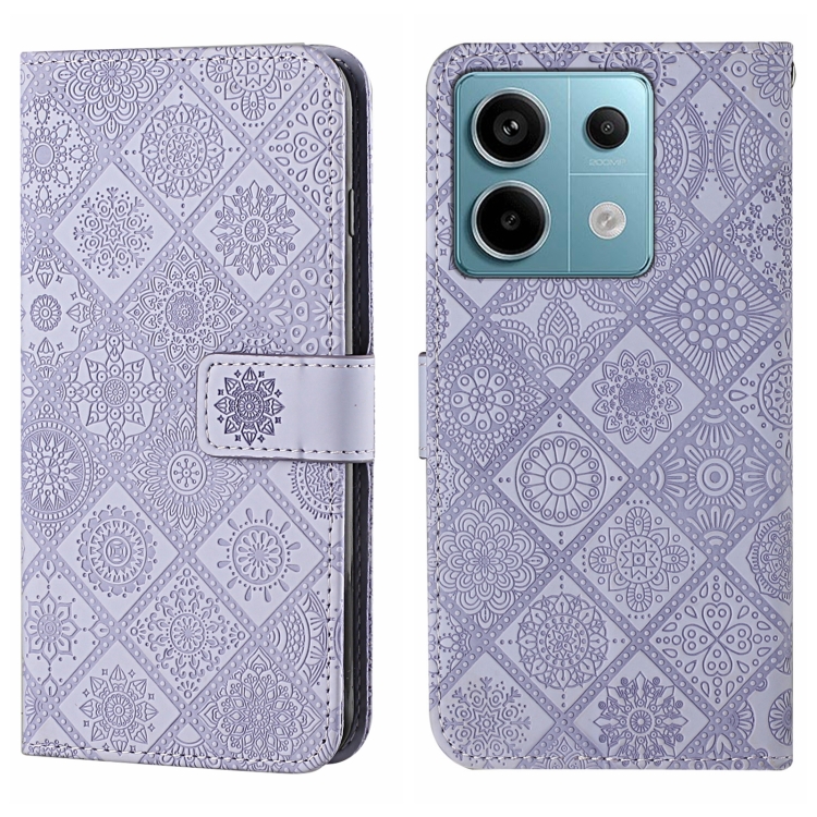 

For Xiaomi Redmi Note 13 Pro Ethnic Style Embossed Pattern Leather Phone Case(Purple)