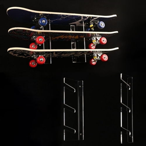 Support de rangement mural pour skateboard à quatre roues YX076  (transparent)