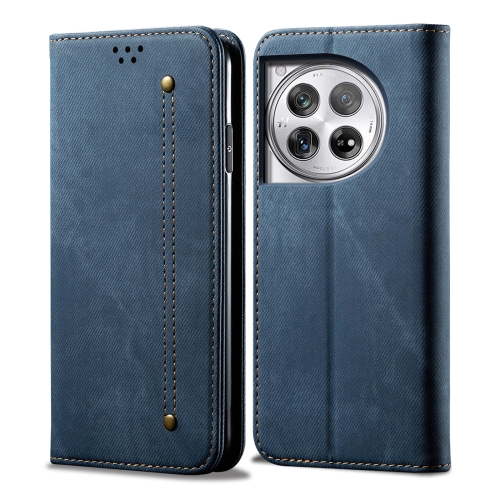 

For OnePlus 12 Denim Texture Casual Style Horizontal Flip Leather Case(Blue)