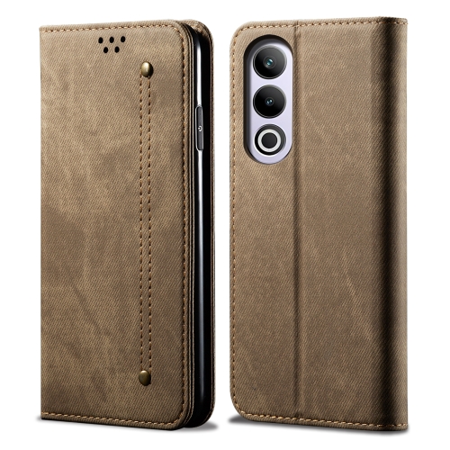 

For OnePlus Ace 3V Denim Texture Casual Style Horizontal Flip Leather Case(Khaki)