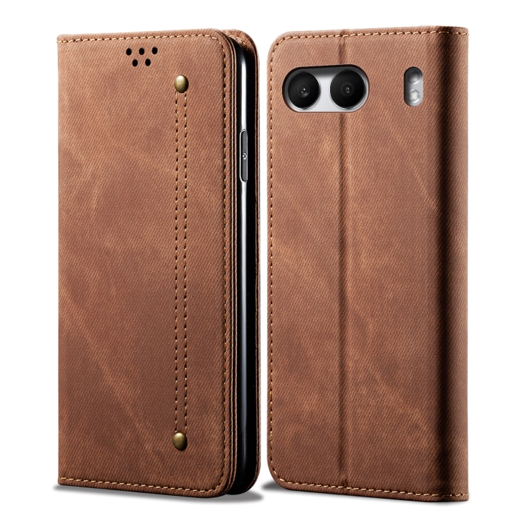 

For OnePlus Nord 4 Denim Texture Casual Style Horizontal Flip Leather Case(Brown)