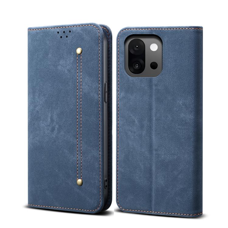 

For OnePlus 13T Denim Texture Casual Style Horizontal Flip Leather Case(Blue)