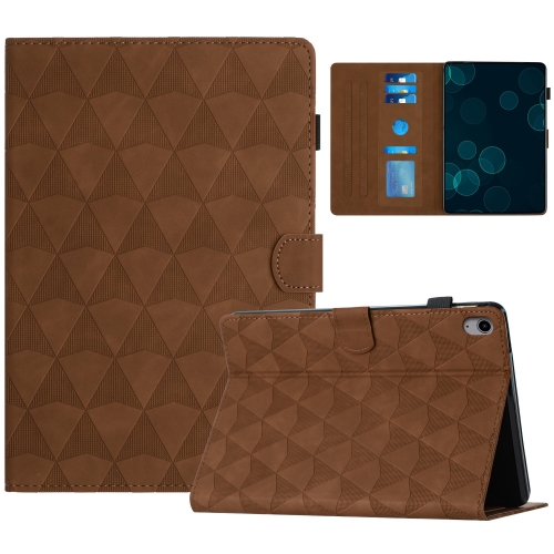 

For iPad 10th Gen 10.9 2022 Diamond Texture Embossed Leather Smart Tablet Case(Brown)