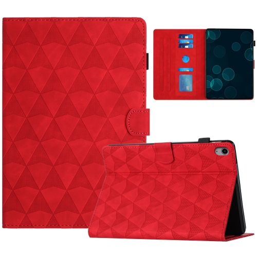 

For iPad mini 6 Diamond Texture Embossed Leather Smart Tablet Case(Red)