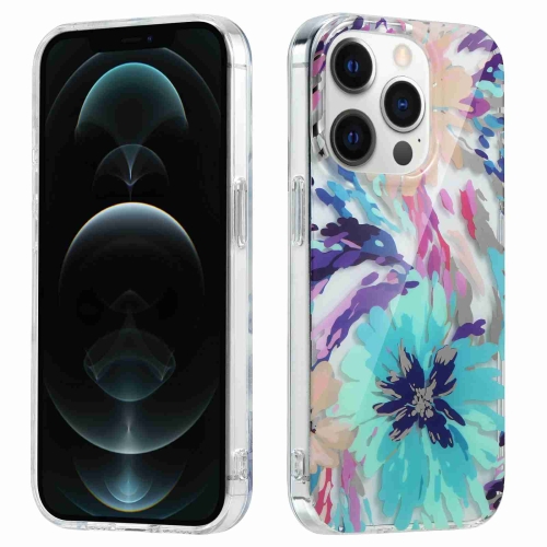 

For iPhone 12 Pro Max Electroplated Symphony Phone Case(Watercolor Flower)