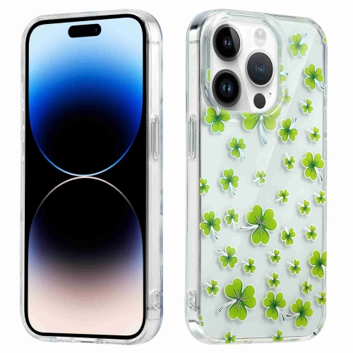 

For iPhone 14 Pro Electroplated Symphony Phone Case(Four-leaf-clover)