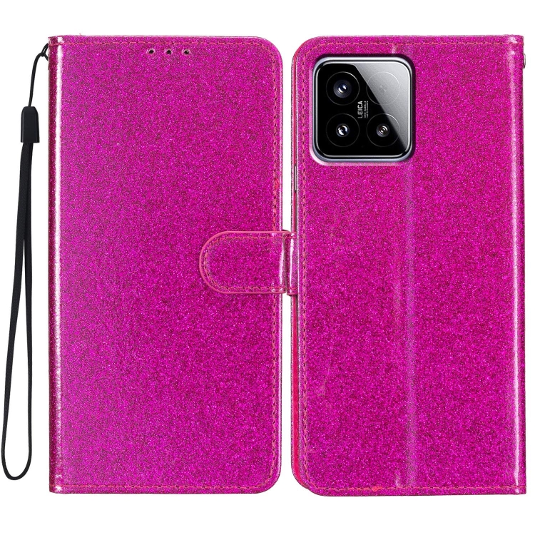 

For Xiaomi 15 Glitter Powder Flip Leather Phone Case(Rose Red)