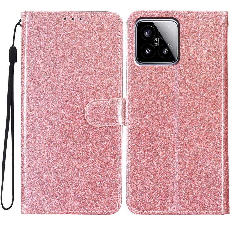 

For Xiaomi 15 Glitter Powder Flip Leather Phone Case(Rose Gold)