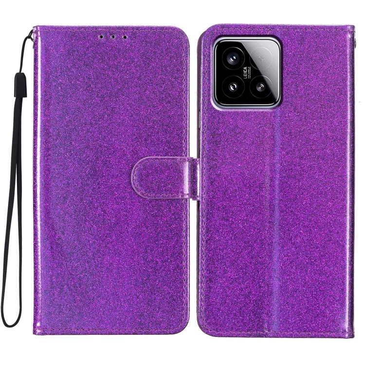 

For Xiaomi 15 Glitter Powder Flip Leather Phone Case(Purple)