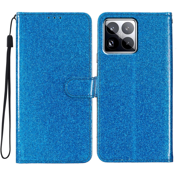 

For Xiaomi 15 Pro Glitter Powder Flip Leather Phone Case(Blue)