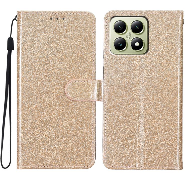 

For Xiaomi 15T Pro 5G Glitter Powder Flip Leather Phone Case(Gold)
