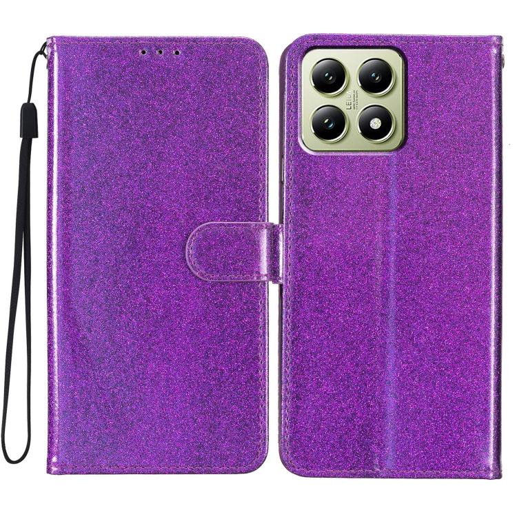 

For Xiaomi 15T Pro 5G Glitter Powder Flip Leather Phone Case(Purple)