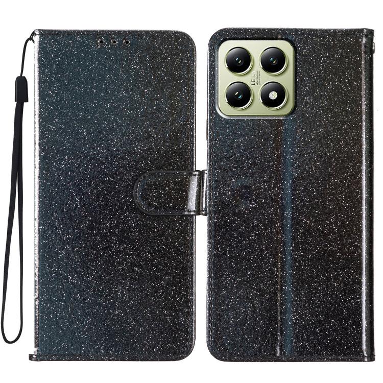 

For Xiaomi 15T 5G Glitter Powder Flip Leather Phone Case(Black)