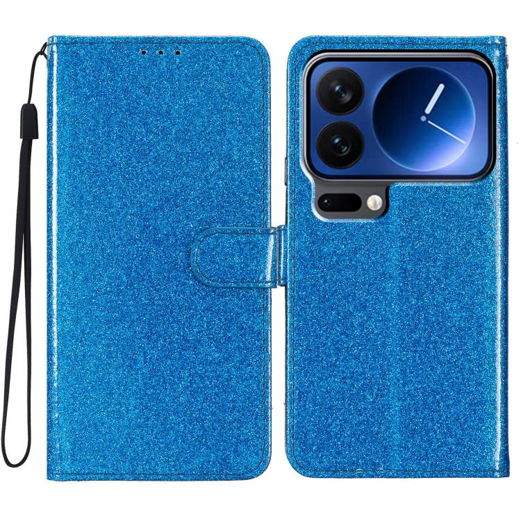 

For Xiaomi 17 Pro Glitter Powder Flip Leather Phone Case(Blue)