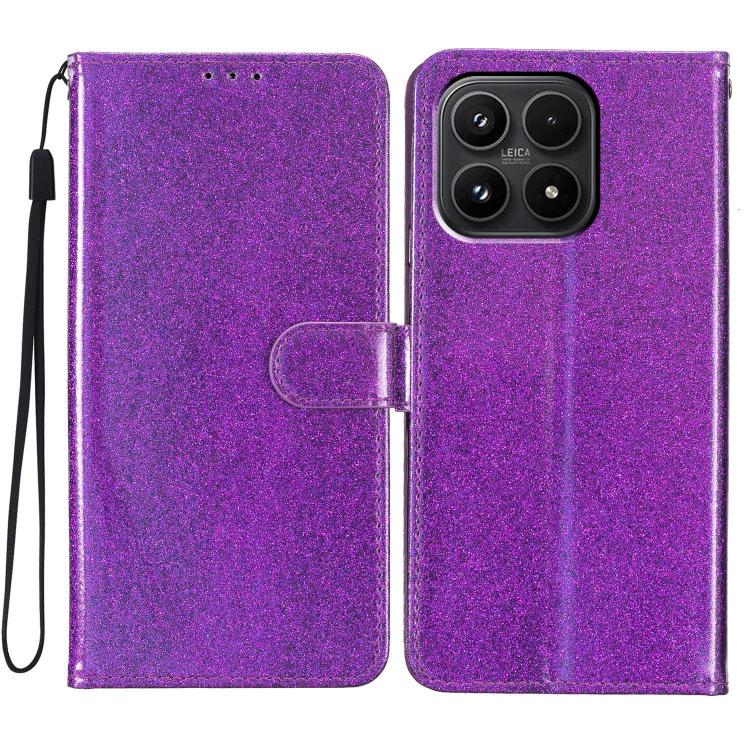 

For Xiaomi 17 Glitter Powder Flip Leather Phone Case(Purple)