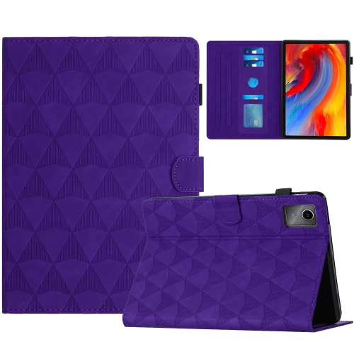 

For Lenovo Tab M11/Xiaoxin Pad 11 2024 Diamond Texture Embossed Leather Smart Tablet Case(Purple)