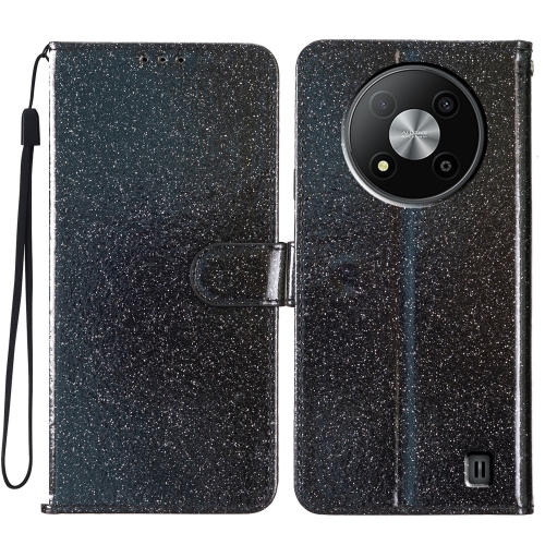 

For ZTE Blade A73 5G Glitter Powder Flip Leather Phone Case(Black)