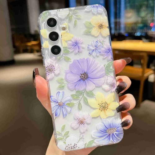 

For Samsung Galaxy A24 Electroplated Symphony Phone Case(Green Grass Flower)