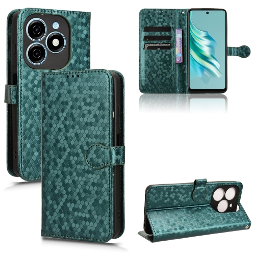 

For Tecno Spark 20 Honeycomb Dot Texture Leather Phone Case(Green)