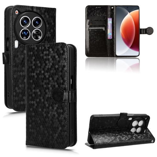 

For Tecno Camon 30 Premier 5G Honeycomb Dot Texture Leather Phone Case(Black)
