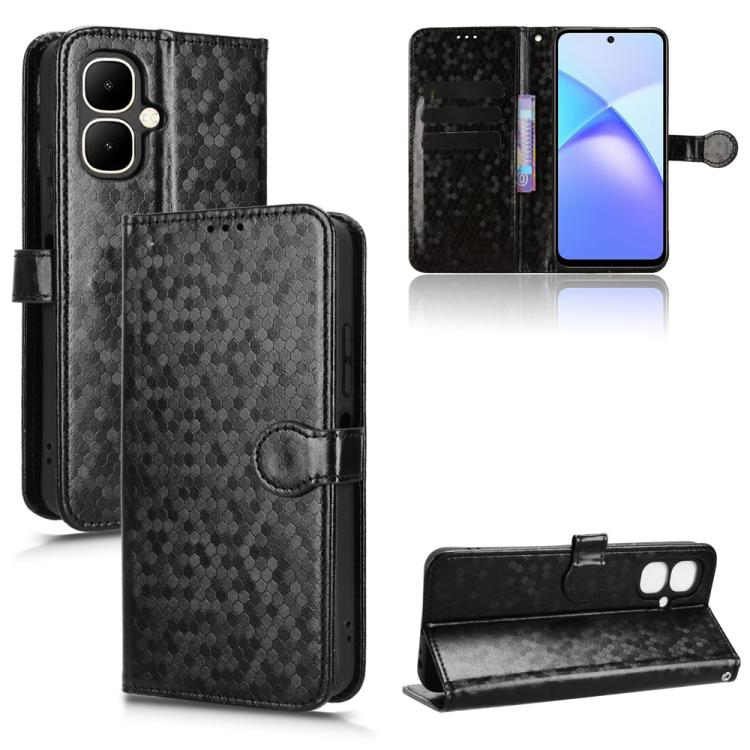 

For Tecno Pop 10 / Infinix Smart 10 4G Honeycomb Dot Texture Leather Phone Case(Black)