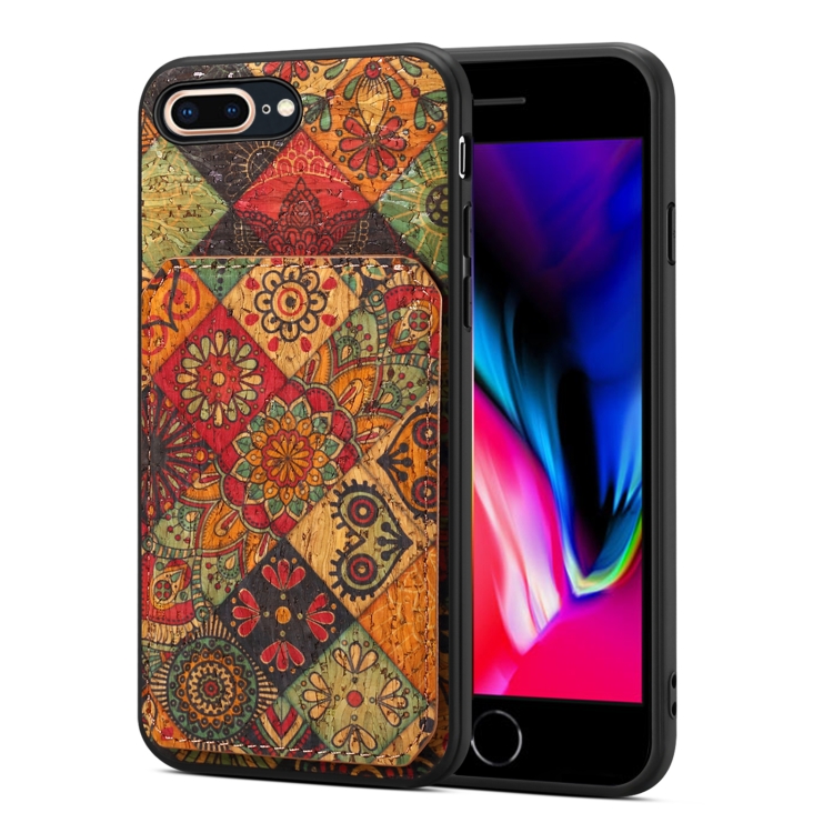 

For iPhone 8 Plus / 7 Plus Dual Card Slot Holder Phone Case(Autumn Yellow)