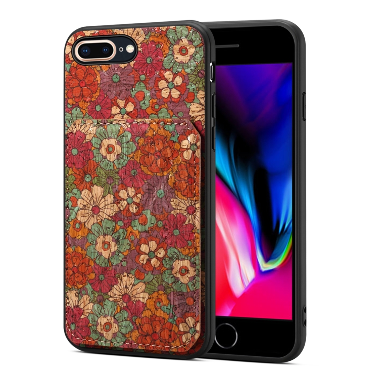 

For iPhone 8 Plus / 7 Plus Dual Card Slot Holder Phone Case(Summer Red)