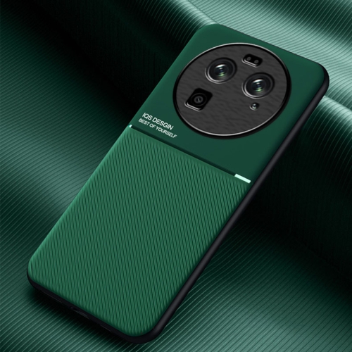 

For OPPO Find X6 Classic Tilt Strip Grain Magnetic Shockproof PC + TPU Phone Case(Green)
