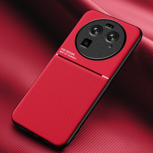 

For OPPO Find X6 Classic Tilt Strip Grain Magnetic Shockproof PC + TPU Phone Case(Red)