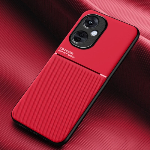 

For OPPO K11x/OnePlus Nord CE 3 Lite Classic Tilt Strip Grain Magnetic Shockproof PC + TPU Phone Case(Red)