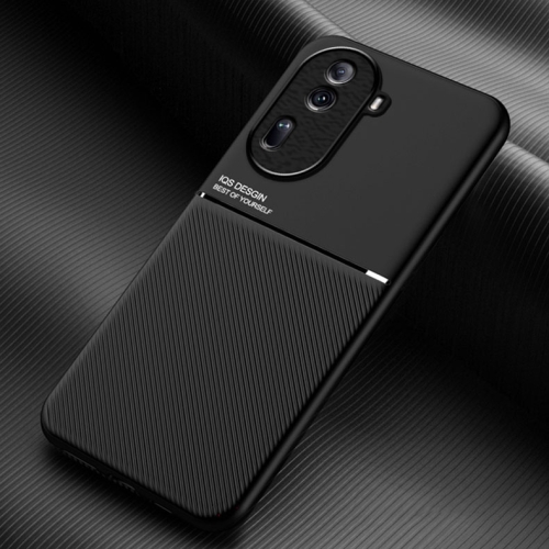

For OPPO Reno11 5G China Classic Tilt Strip Grain Magnetic Shockproof PC + TPU Phone Case(Black)