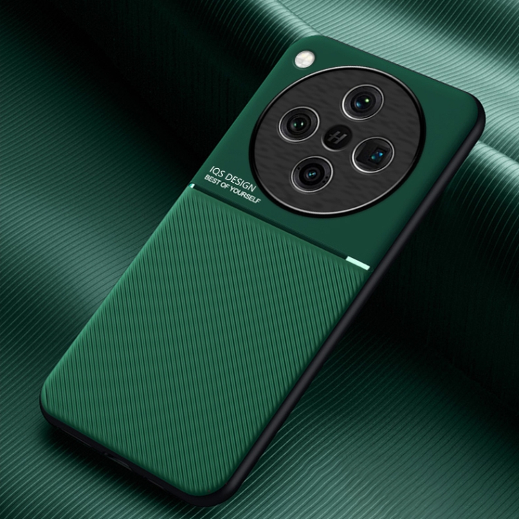 

For OPPO Find X8 Classic Tilt Strip Grain Magnetic PC Hybrid TPU Phone Case(Green)