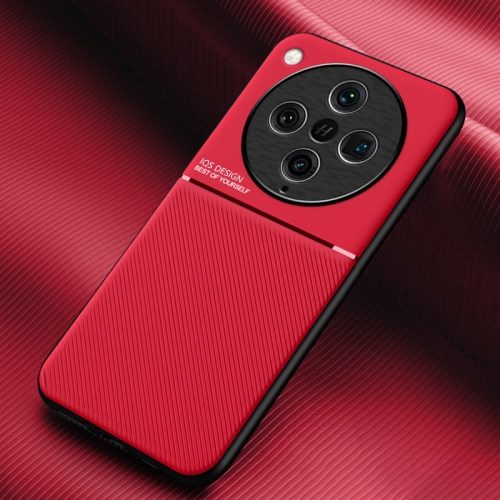 

For OPPO Find X8 Pro Classic Tilt Strip Grain Magnetic PC Hybrid TPU Phone Case(Red)