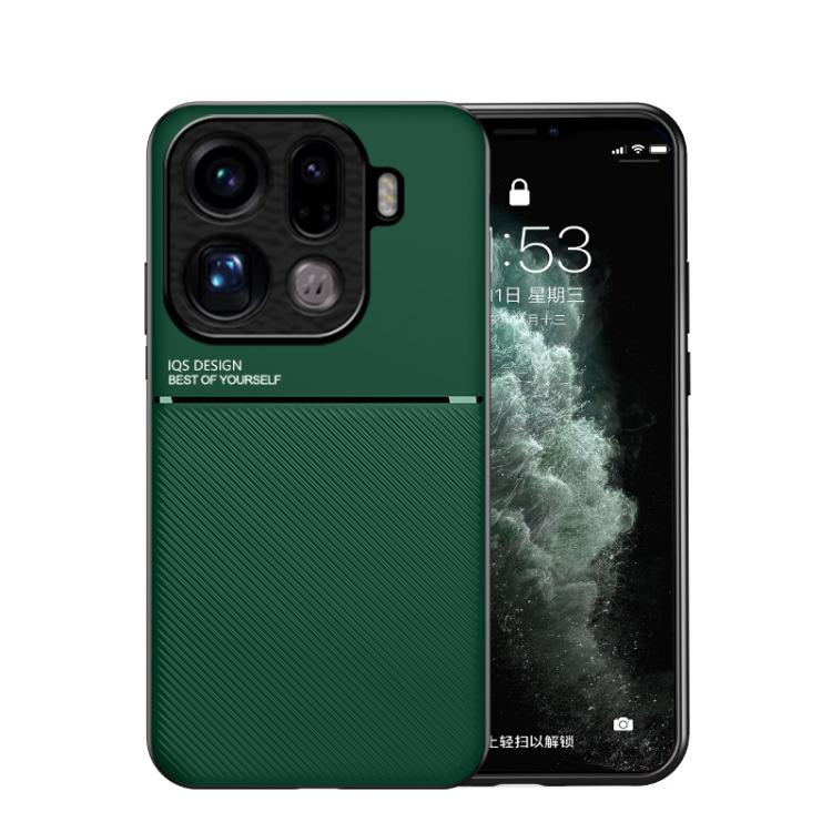 

For OPPO Find X9 Pro Classic Tilt Strip Grain Magnetic PC Hybrid TPU Phone Case(Green)