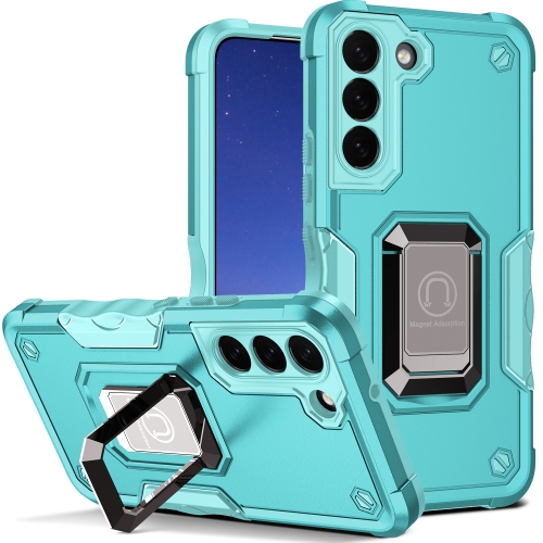 

For Samsung Galaxy S24+ 5G Non-slip Shockproof Armor Phone Case with Ring Holder(Mint Green)