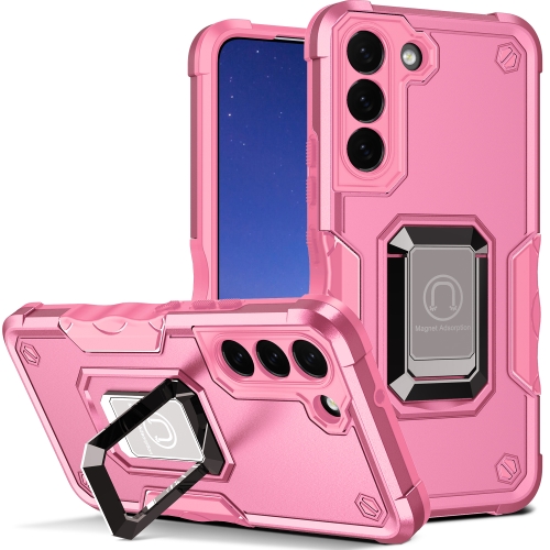 

For Samsung Galaxy S24+ 5G Non-slip Shockproof Armor Phone Case with Ring Holder(Pink)