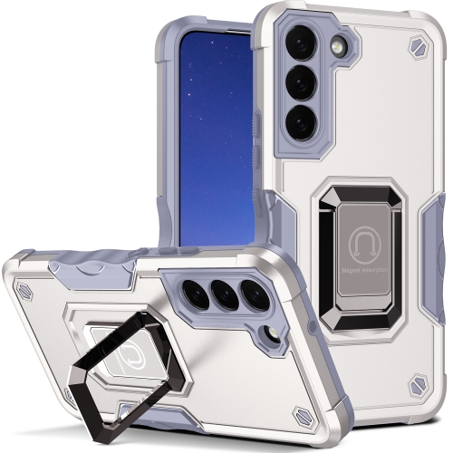 

For Samsung Galaxy S24 5G Non-slip Shockproof Armor Phone Case with Ring Holder(White)