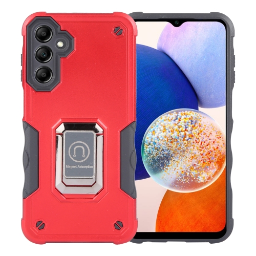 

For Samsung Galaxy A15 Non-slip Shockproof Armor Phone Case with Ring Holder(Red)