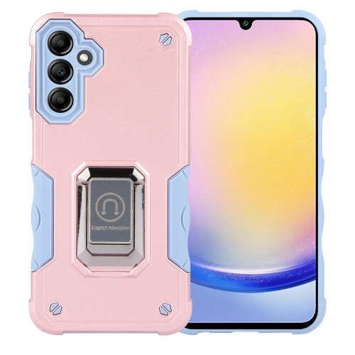 

For Samsung Galaxy A25 5G Non-slip Shockproof Armor Phone Case with Ring Holder(Rose Gold)