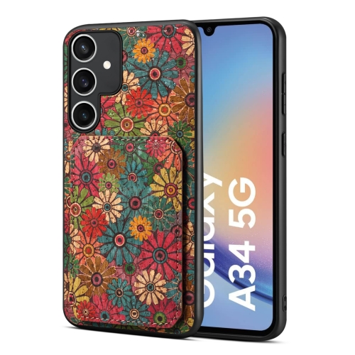 

For Samsung Galaxy A34 5G Dual Card Slot Holder Phone Case(Spring Green)
